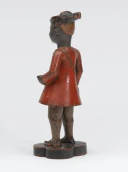 Figura tallada en madera de un sepoy de la Escuela de la Compañía del Ejército de Madrás, 1785 circa