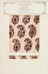 Muestra de algodón grueso estampado de Masulipatam en Madrás, de La Colección de los Fabricantes de Textiles de la India, por John Forbes Watson, publicada en 1866