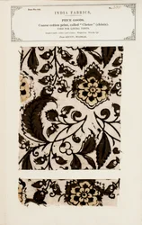 Muestra de algodón grueso con patrón chetee (chintz) de Arcot en Madrás, de La Colección de los Fabricantes de Textiles de la India, por John Forbes Watson, publicada en 1866