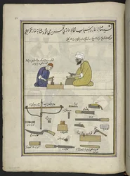 fabricantes de peines,  86 dibujos encuadernados en un volumen que representa oficios y ocupaciones en Cachemira, se muestra a los artesanos trabajando con sus implementos y equipos,  Por un artista de Cachemira, probablemente en Srinagar, c.1850-60 (gouac