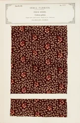 Muestra de algodón estampado de Bellary en Madrás, de La Colección de los Fabricantes de Textiles de la India, por John Forbes Watson, publicada en 1866