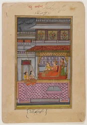 Dipaka Raga, página de una serie dispersa de Ragamala, c.1800