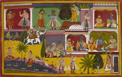 Durvasa y la Muerte visitan a Rāma, luego Lakṣmaṇa medita junto al Sarayu y es llevado al cielo por Indra.