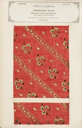 Muestra de muselina bordada de Madrás, de La Colección de los Fabricantes de Textiles de la India, por John Forbes Watson, publicada en 1866