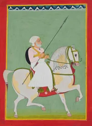 Retrato ecuestre de Durgadas Rathore, c.1800