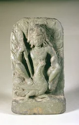Figura de Skanda con su pavo real, Colinas de Punjab