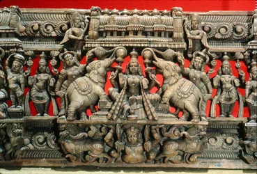Gata Lakshmi, Diosa de la Buena Fortuna y Abundancia (madera)