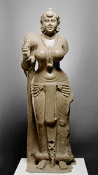 Diosa con abanico, cultura de Didarganj Patna, 300 a.C.