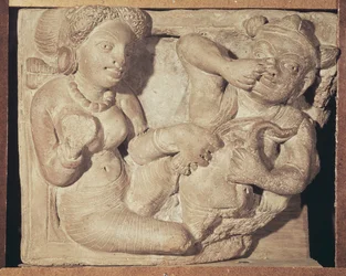 Escena de gineceo, de Mathura, Uttar Pradesh