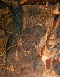 ARTE INDIO: Fresco de la cueva budista nº 19. Siglo II a.C. (fresco)