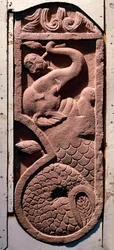 Arte indio: «Un elefante con cola de pez». Periodo kushán (Kushan o Kouchan). Procedente de Sonkh, Mathura. Siglo I d. C. Mathura, Museo Arqueológico.