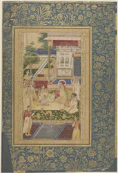 Jahangir y el príncipe Khurram entretenidos por Nur Jahan, c.1640-50