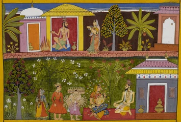 Kaikasī interrumpe el sacrificio de Viśravas; predice su descendencia demoníaca.