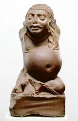 Kubera, Dios hindú de la riqueza, cultura de Ramnagar, de Ahichatra, Uttar Pradesh, 200 d.C.