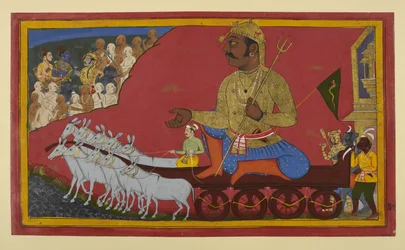 Kumbhakarṇa avanza como aliados de Rāma miedo y monos vacilan