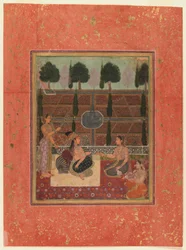 Damas en una terraza, estilo mogol, c.1700-10