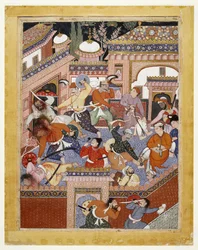 Liderados por Songhur Balkhi y Lulu el Espía, los Ayyars Degüellan a los Guardias de la Prisión y Liberan a Said Farrukh-Nizhad, 1557 - 1572