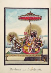 MSS EUR C 116/1 f.24v Brahma y Saraswati, de la epopeya hindú 