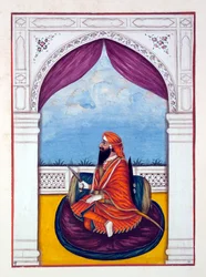 Maharajá Dyan Singh, del Reino del Punjab, sus gobernantes y jefes, volumen I, un volumen de 27 estudios en acuarela por un artista indio no identificado, c.1840