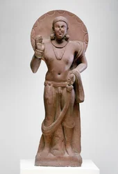 Maitreya, un futuro Buda, cultura de Ramnagar, de Ahichatra, Uttar Pradesh, 200 d.C.