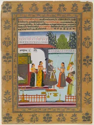 Malkosa Raga, página de una serie Ragamala dispersa, c.1700-10