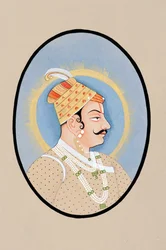 Pintura en miniatura del Maharajá Pratap Singh Kishangarh