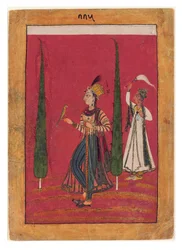 Princesa mogol en un jardín, c.1700