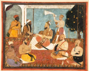 Muhammad Adil Shah selecciona una joya, c.1650 (acuarela opaca y oro sobre papel)