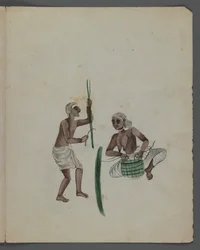 Una de un conjunto de nueve imágenes que muestran a indios en diferentes profesiones