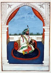 Rajá Lal Singh, del Reino del Punjab, sus gobernantes y jefes, volumen I, un volumen de 27 estudios en acuarela por un artista indio no identificado, c.1840