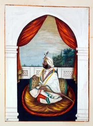 Rajá Sher Singh, del Reino del Punjab, sus gobernantes y jefes, volumen I, un volumen de 27 estudios en acuarela por un artista indio no identificado, c.1840