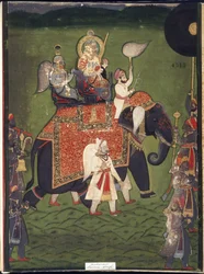 Rana Jawan Singh de Mewar (acuarela sobre papel)