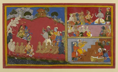 Rāma acepta el homenaje, pero espera el regreso a Ayodhyā; Vibhīṣaṇa celebra un durbar para los líderes de los monos y los osos