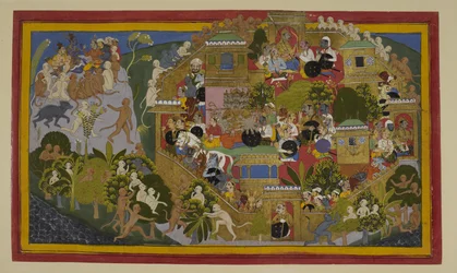 Rāvaṇa asigna las defensas de Laṅkā; Rāma explora desde el monte Suvela.