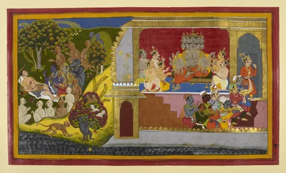 Rāvaṇa ordena despertar a Kumbhakarṇa; Rāma y los líderes atienden a Lakṣmaṇa