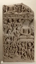 Escenas de la vida de Buda, Sarnath, Uttar Pradesh