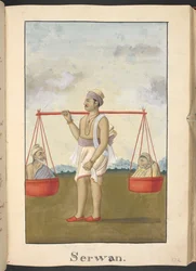 Shravana, llevando a sus padres en peregrinación