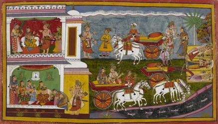 Sītā, con Lakṣmaṇa, visita las ermitas y descansa en una junto al río Gaumati.