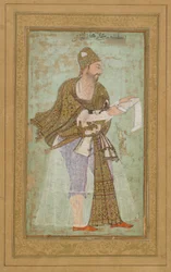 Sultán Ali Adilshah I de Bijapur, Folio de Álbum con Pintura, c.1590