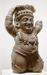 El enano Yaksa, de la Cueva 3 de las Cuevas de Pitalkhora, Maharashtra, 100 a.C.