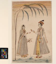 Dos mujeres bajo un árbol, c.1750
