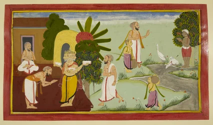 Valmiki medita y Brahma aparece ante él