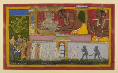 Vibhīṣaṇa relata la maldición de Kumbhakarṇa; Lakṣmaṇa se recupera y se levanta.