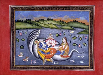Vishnu y Lakshmi, ilustración de 