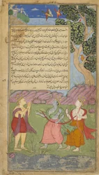 Vol.1 fol.140 Hanuman se acerca a Tama y Laksmana disfrazado de asceta