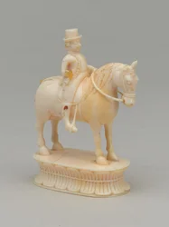 Caballero blanco, pieza de ajedrez, India, circa 1820
