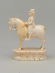 Caballero blanco, pieza de ajedrez, India, circa 1820