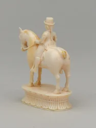 Caballero blanco, pieza de ajedrez, India, circa 1820