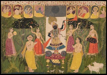Adoración de Shri Nathji, escuela de Bikaner (Pintura)