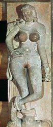Yakshini, de una puerta budista. Mathura, Uttar Pradesh, período Kusana (30-241 d. C.)